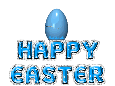 Brokatowy niebieski napis Happy Easter